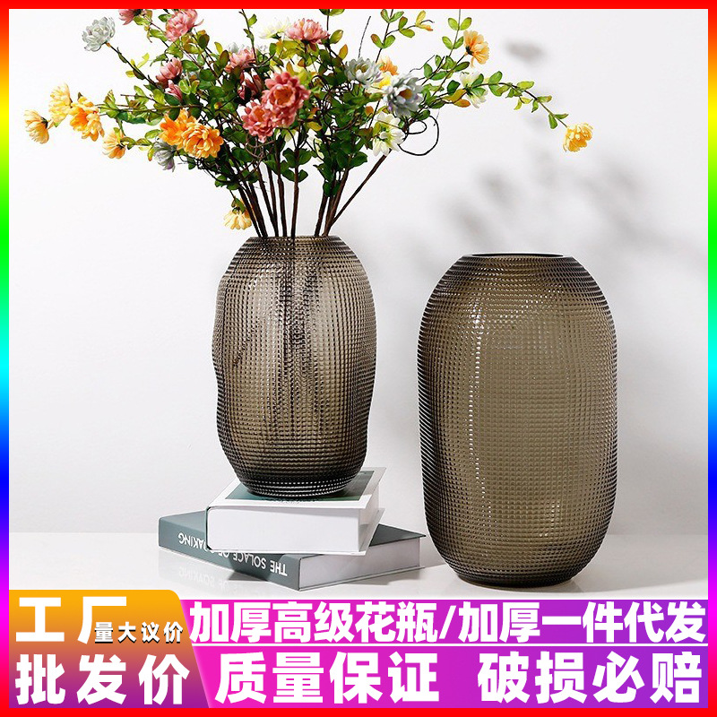 Textura europea simple vasos de vidrio hidropónicos transfronterizos decoración de entrada decorativa de lujo ligero para el hogar de alto nivel arrancador de flores