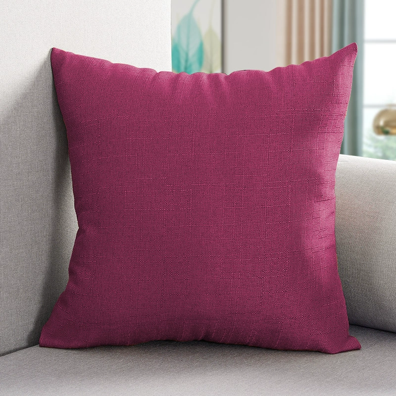 Pillow, big square sofa, cotton and linen, increased thickness