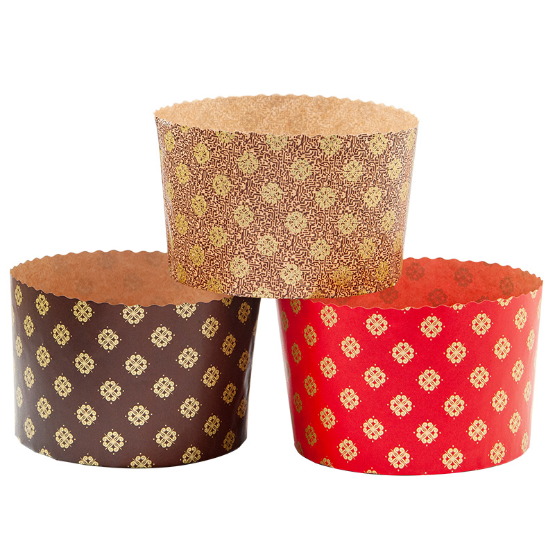 Taza de papel de pan de Navidad Panettone de pastel de gasa resistente a altas temperaturas de grado alimenticio Panettone