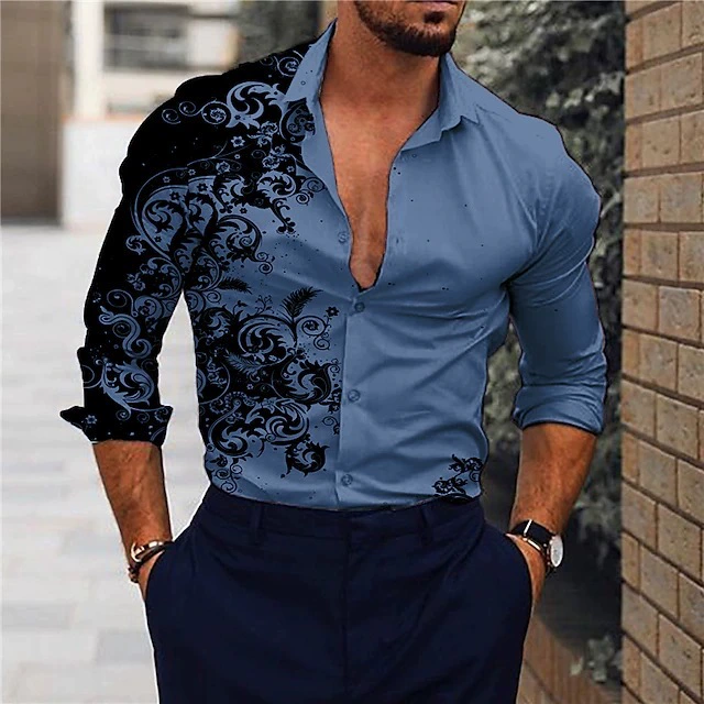 Autumn shirt, 2023, for import, gradient, 3D