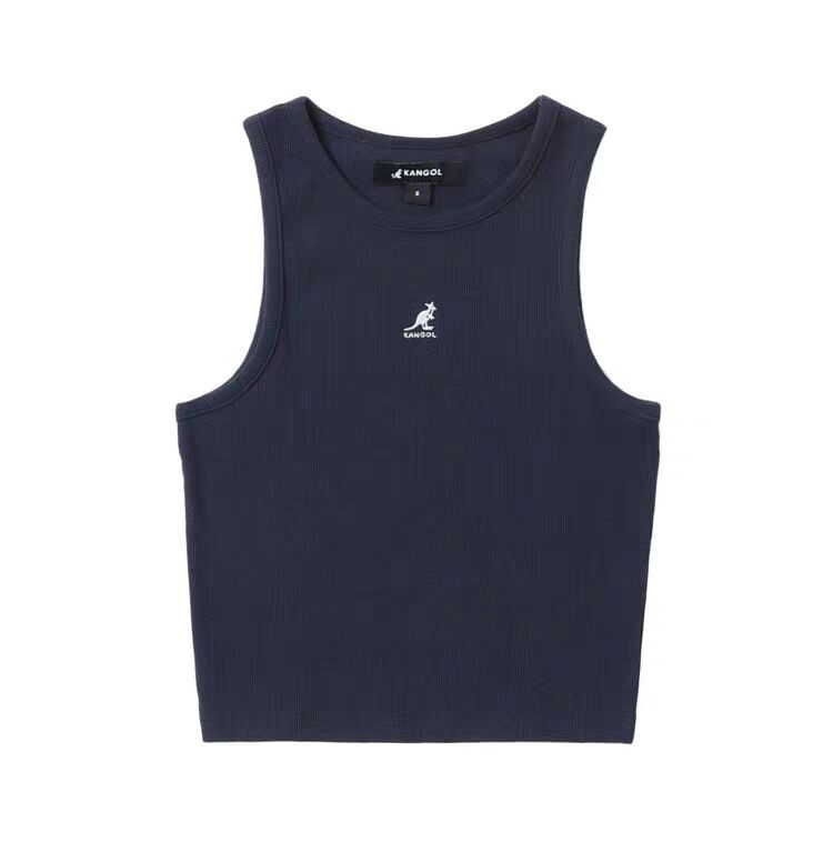 kangol Kangaroo summer casual slim-fit threaded cotton embroidered hot girl slimming inner wear outer wear I-shaped vest female fashion