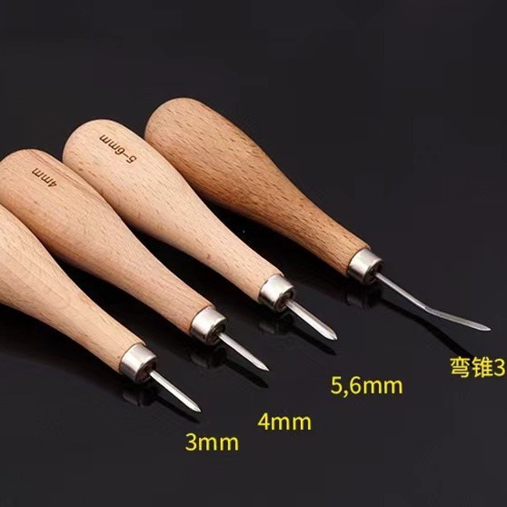 菱形锥皮革菱锥菱形钻孔器 皮革扩孔榉木菱锥皮革锥子锥子