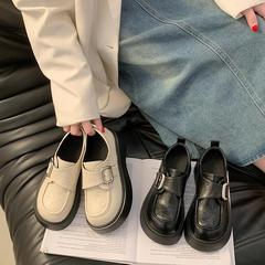 厚底乐福鞋女2025春秋新款百搭女鞋舒适英伦小皮鞋一脚蹬休闲单鞋