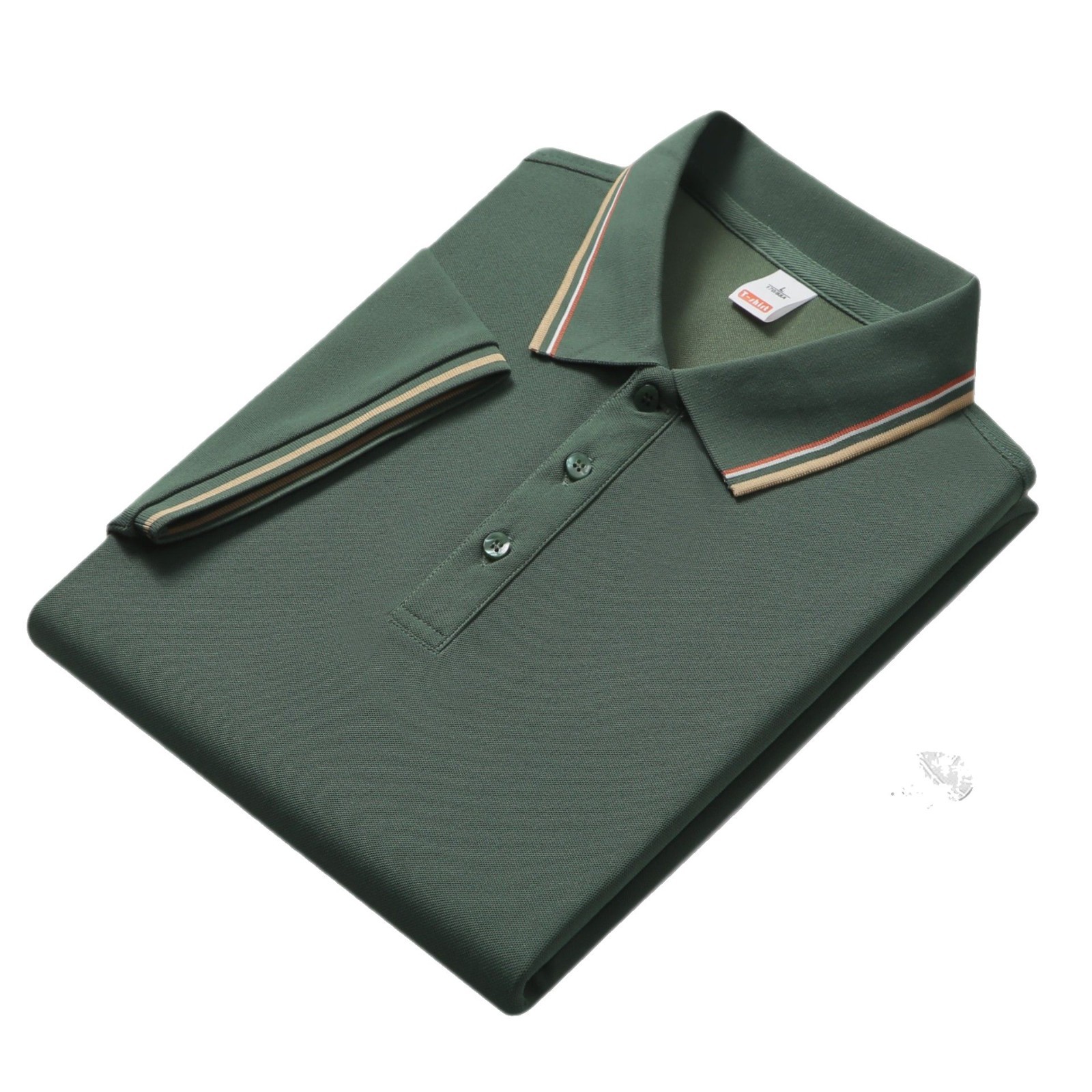 2025 verano fresco, transpirable, ligero, lujo, fragancia, algodón de imitación, solapa de color sólido, camisa POLO en vivo, camiseta de manga corta