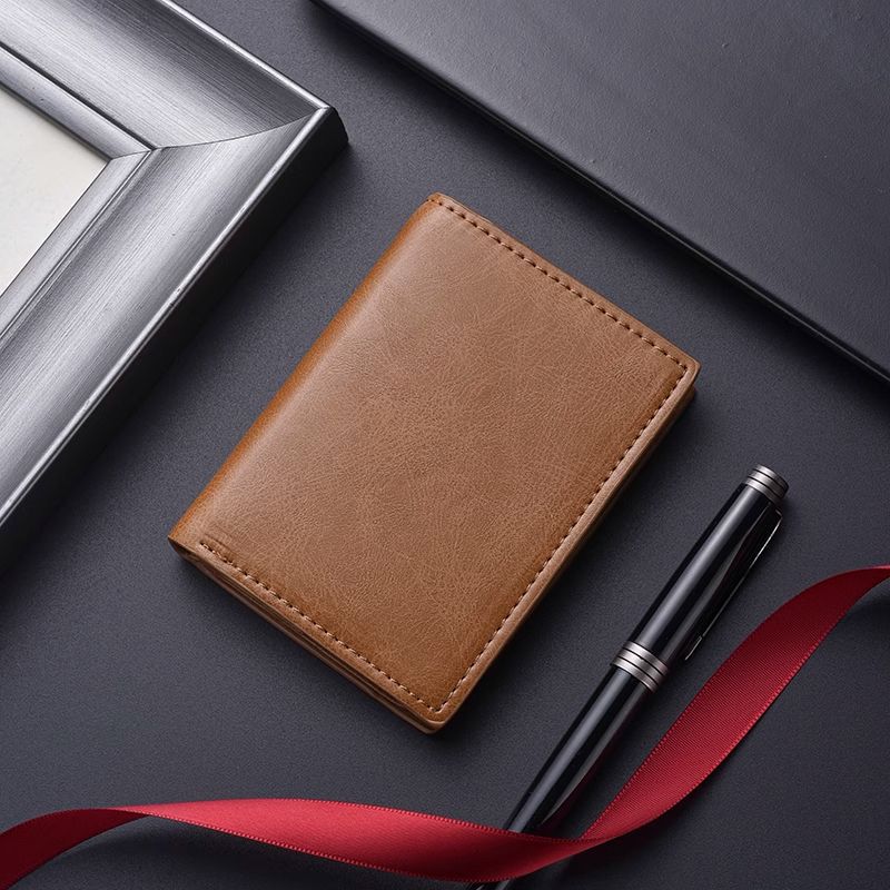 Cartera delgada de cuero suave para hombre antimagnético con múltiples tarjetas, tarjeta de conducir, tarjeta bancaria para hombre, gran capacidad, billetera pequeña con múltiples descuentos