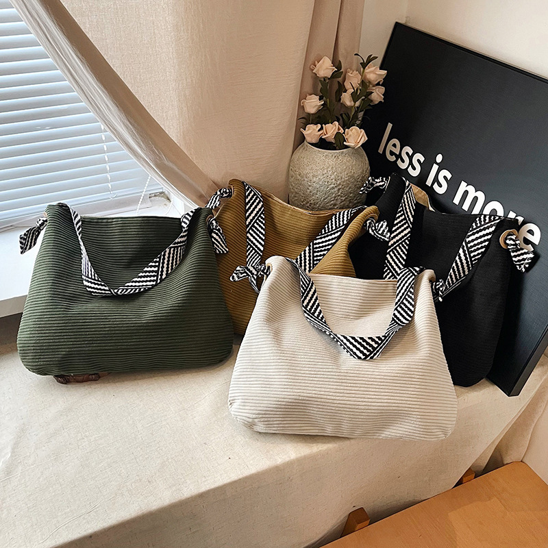 多用途キャンバスバッグ女性の新しい手作りナイロン脇の下バッグシンプルでファッショナブルなハンドヘルド大容量ショッピングバッグ送料無料|undefined