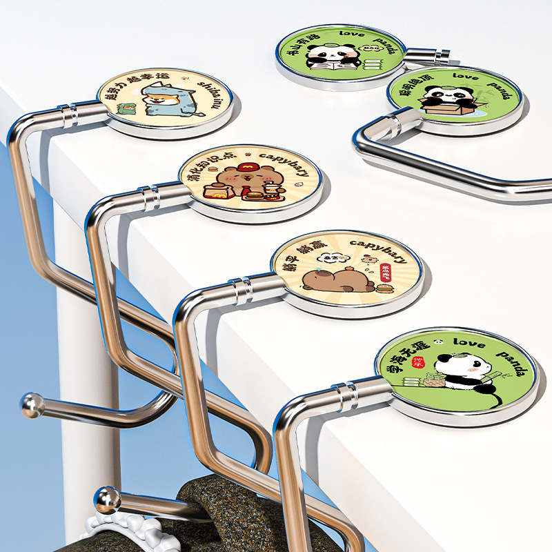 School Bag Hook for Students, a Magic Tool for Hanging Bags on the Side of Desks, Detachable, No Adhesive Needed, Removable, Made of Metal
