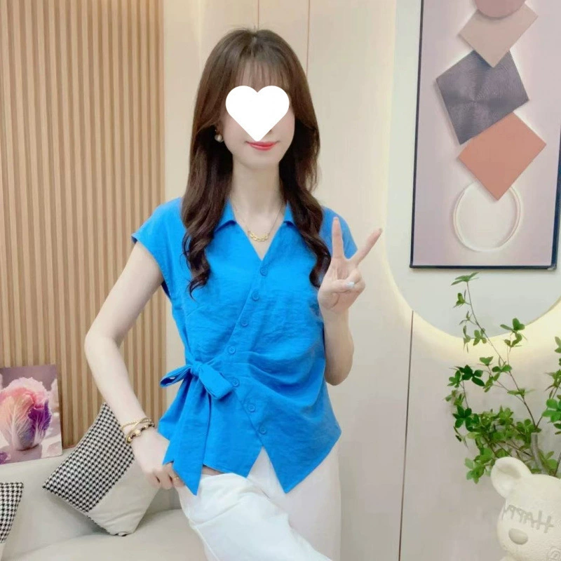 【Простая мода】Новый модный французский галстук с нерегулярной талией, стильный универсальный топ