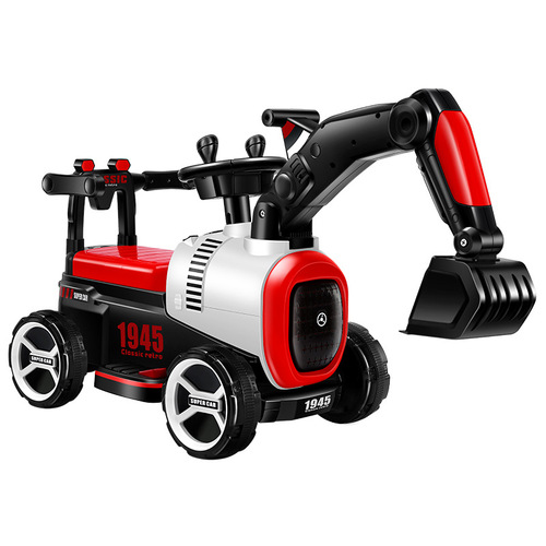 Extra large children's toy excavator. Boy's large excavator can sit on the excavator. Children's hook machine can sit on the engineering vehicle.
