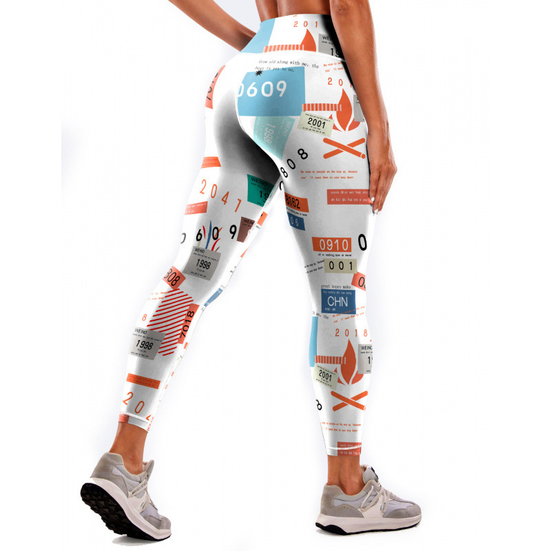 Transfronterizos Europa y Estados Unidos impresa pantalon de calzado de calzado de mujer elevación de cadera apretada bottom diaria pantalones deportivos casuales 2026