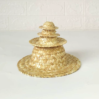 迷您草帽创意装饰玩具娃娃公仔材料幼儿园DIY涂鸦画画麦杆编织