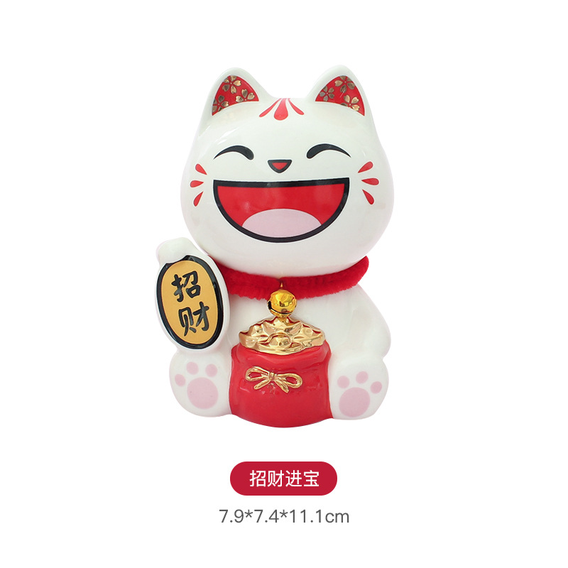 De estilo japonés Lucky Cat decoración de cerámica regalo de apertura cajero casa entrada sala de estar decoración de escritorio