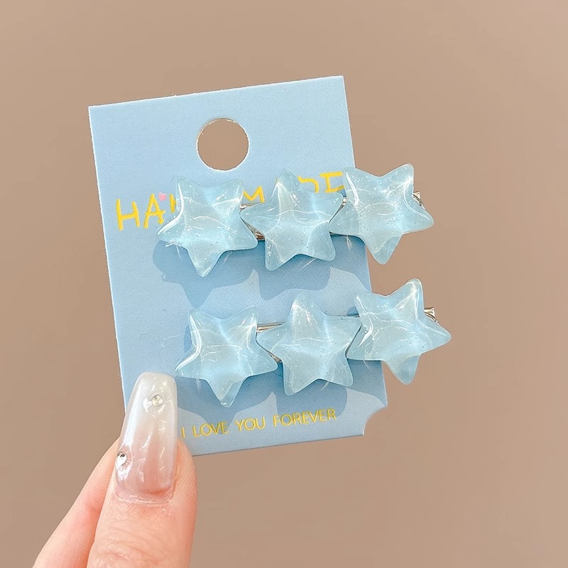 Klein azul rasgado cabello mar pinza de pelo lateral 2024 nuevo clip de alta gama tocado de frente de mujer clip de borde infantil