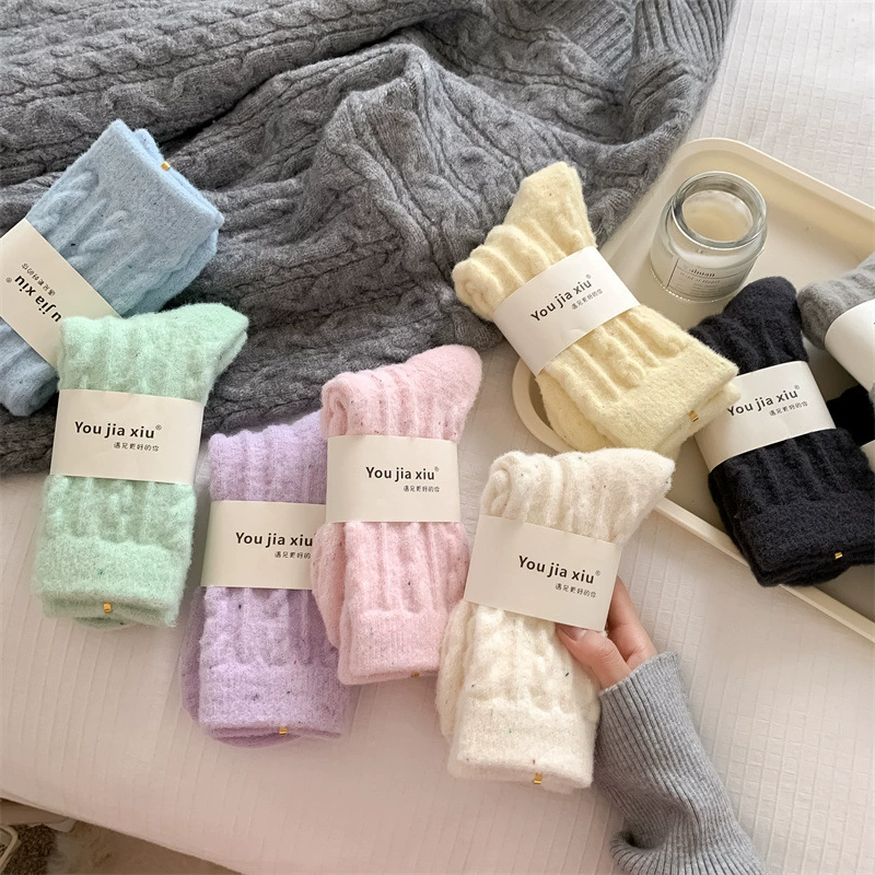 Бархатистые демисезонные тёплые мягкие колготки в стиле knee socks с повышенной толщиной, средняя длина
