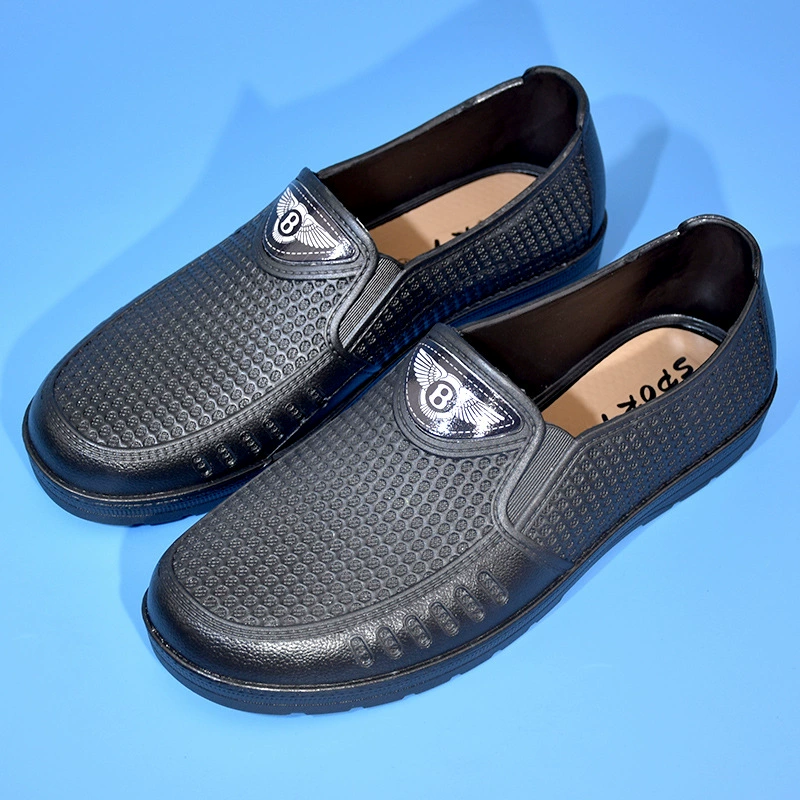 2025 новых мужских непромокаемых сапог на толстой подошве, низкие водонепроницаемые ботинки, нескользящие рабочие короткие сапоги для защиты труда на кухне, модная резина.