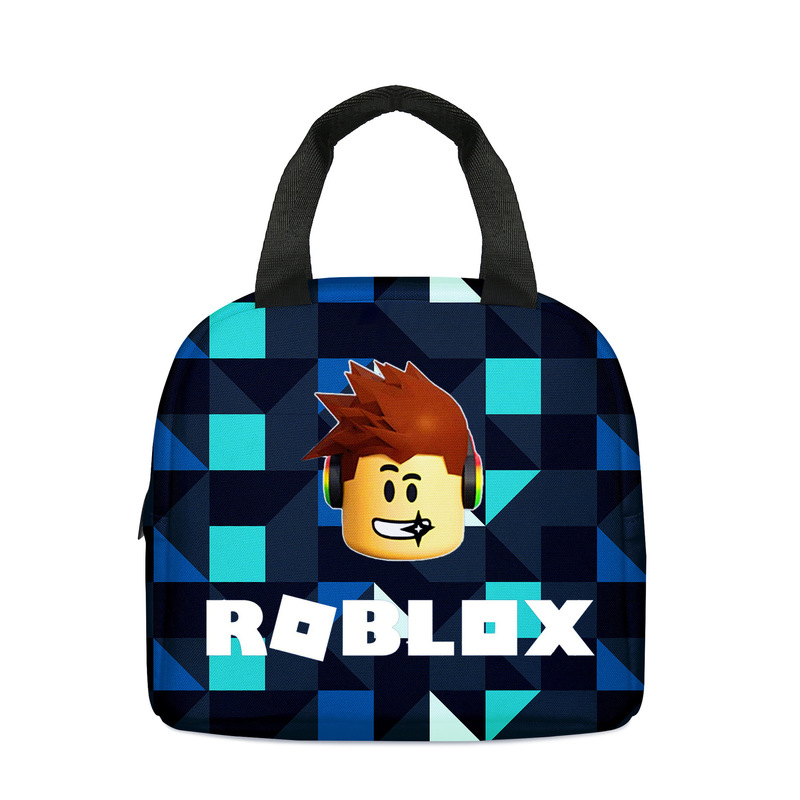 3D 新しい Roblox ROBLOX ランチバッグ小学生ランチボックスバッグ diy アイスバッグポリエステルプリント食事バッグ|undefined