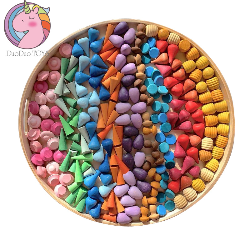 Abierto DE LOS NIÑOS madera creativo cuatro estaciones tema lindo construcción Arco Iris bloques montaje Juguetes