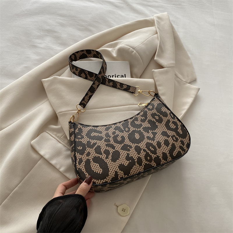 2024 nueva tendencia invierno simple estampado de leopardo bolso de axila de un solo hombro bolso de mensajero de moda bolso de mujer a cuadros casual