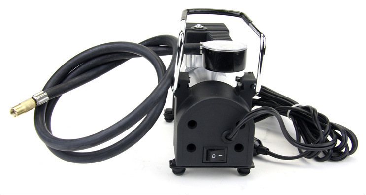 Car Horizontal Bar Air Pump Single Cylinder Car Tire Air Pump 12V Portable Metal Electric Emergency Tool