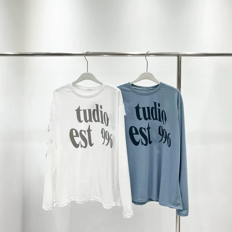 2026 Summer American Retro Ac Letter Print Round Neck Long-Sleeved T-Shirt for Women, Loose and Slimming, Lazy Style Sun Protection Top