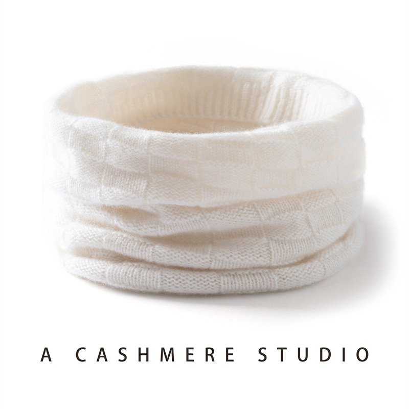 Cross-Border Wholesale of Large and Small Quantities of Cashmere Luxury Women's Solid Color Knitted Small Scarves, Winter Hot-Selling Neck Warmers