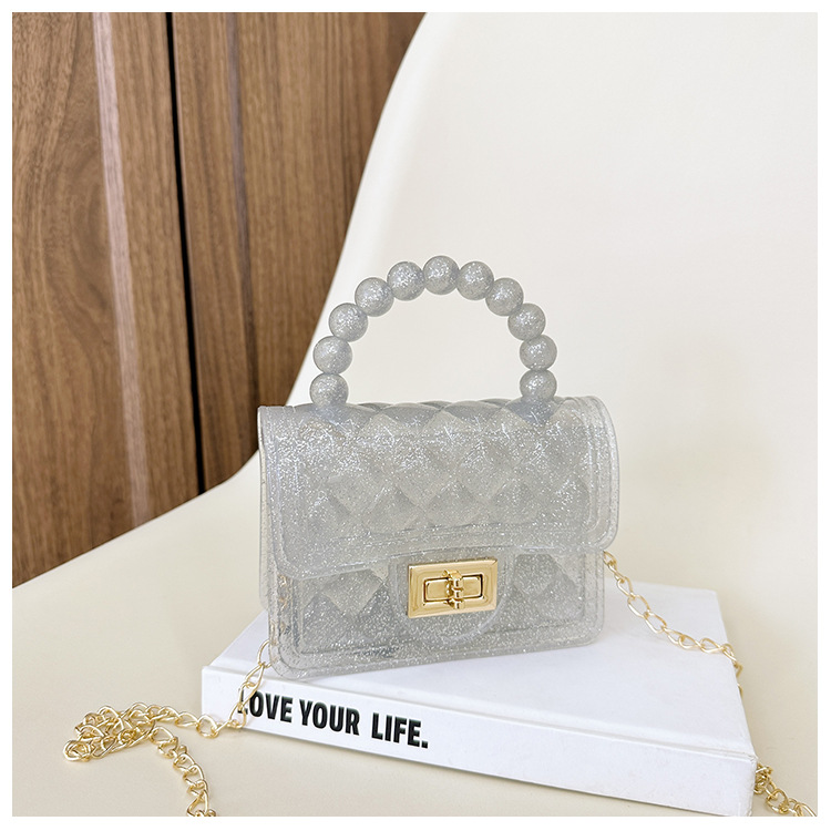 157g Weight Polyester Lining Material Flip Cover Closure Type Single Shoulder Strap Strap Type Jelly Bag Bags Type Casual, Holiday Occasion PVC Material Solid Color Pattern All Seasons Season Women's Gender Basic, Classic Style Style Square Shape Small Size Women's Small PVC Solid Color Basic Classic Style Square Flip Cover Jelly Bag 41