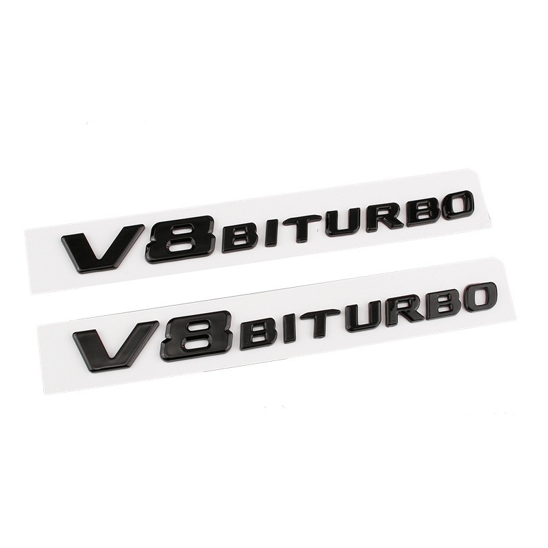 Suitable for Mercedes-Benz's New V8Biturbo Side Emblem C63 G63 S65 Fender V12 Supercharged Car Emblem Letters