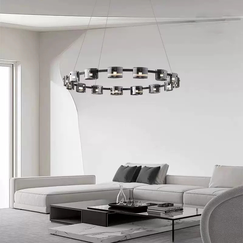 Italiano minimalista barra de vidrio largo lámpara de comedor de diseño moderno y minimalista barra de diseño nórdico lámpara de sala de estar creativa
