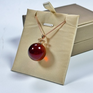 16mm Natural Mexican Maroon Blood Pepper with 18K Rose Gold Crown Pendant Support Certificate of Origin