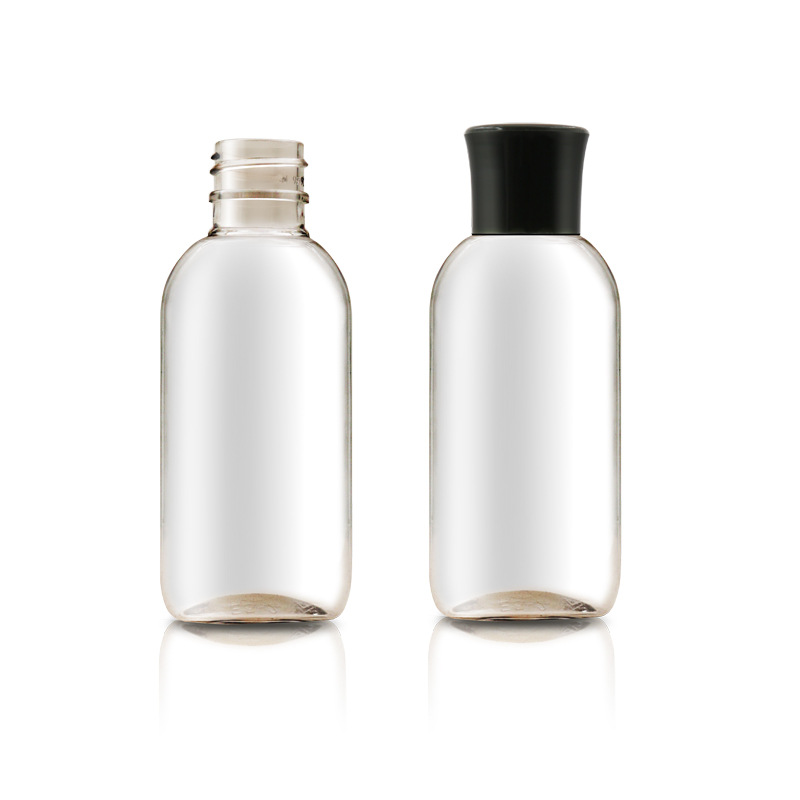 批发PET材质50ml扁形塑料瓶旅行试用装洗发沐浴露瓶 定制小喷雾瓶