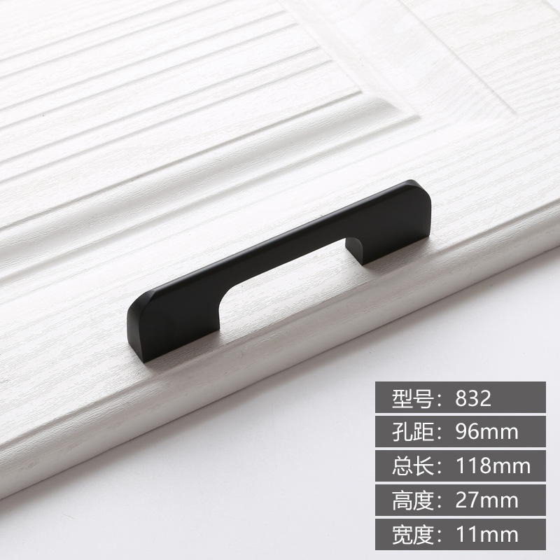 Moderno minimalista bala de aleación de aluminio sólido alargado armario puerta manija oro zapato gabinete negro puerta manija