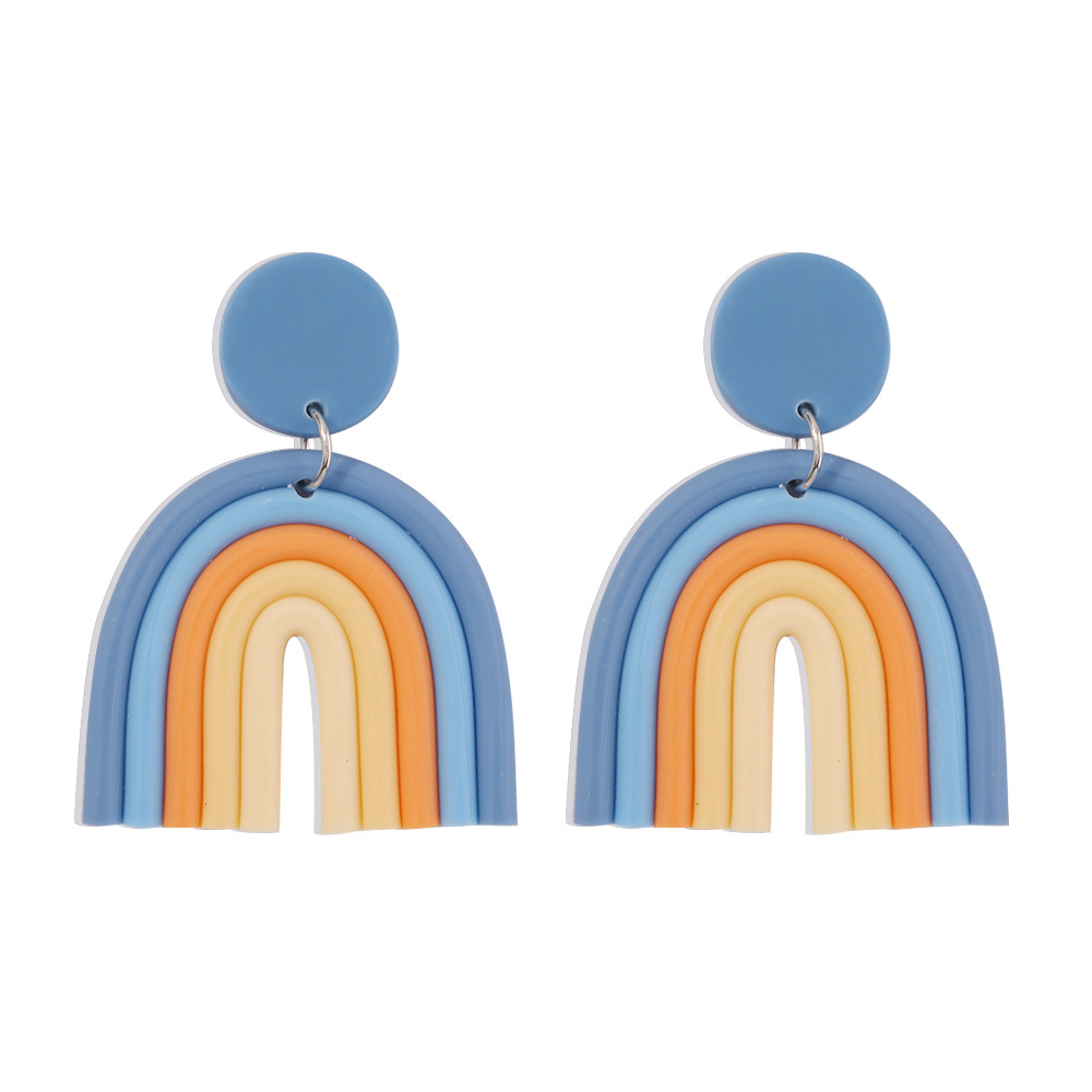 Vente En Gros Bijoux Couleur Céramique Douce Boucles D&#39;oreilles En Forme De U Nihaojewelry display picture 5