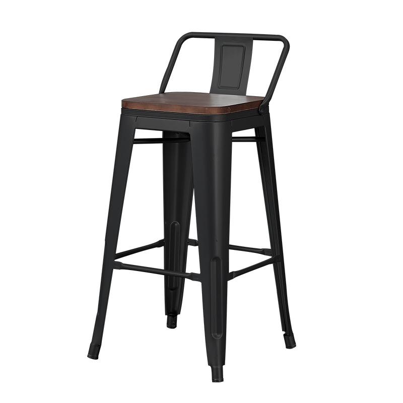 65cm negro-superficie de madera/cuero
