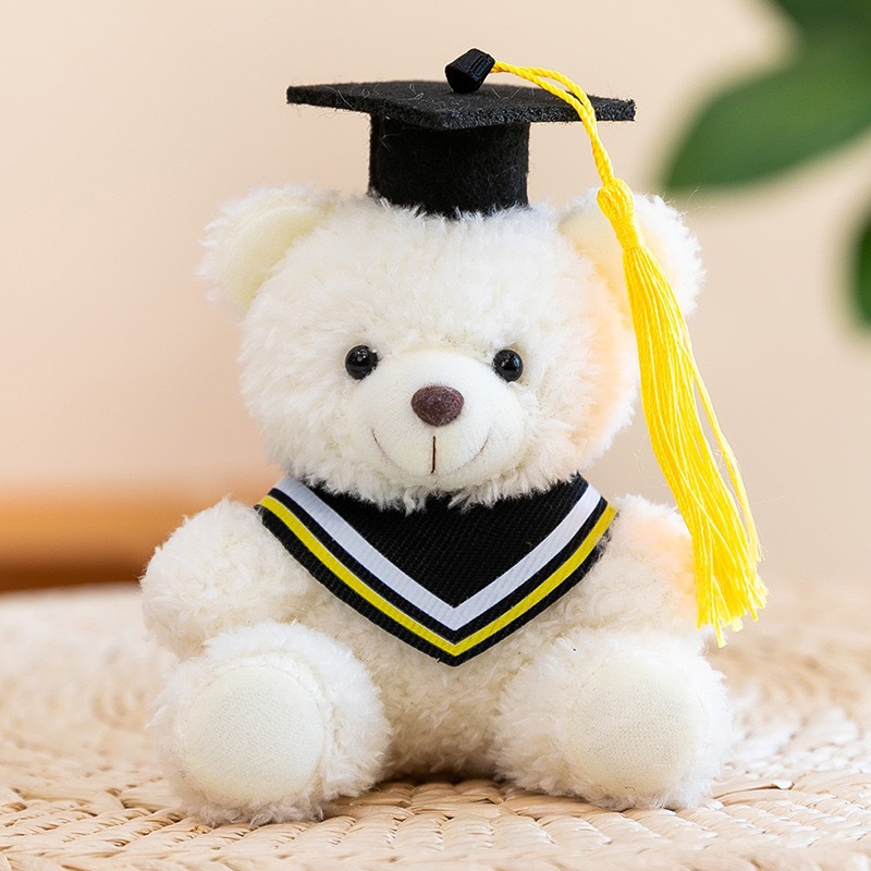 Graduation Doctor Bear Puppy se puede imprimir logotipo maestro de licenciatura Teddy Bear muñeca regalo de graduación