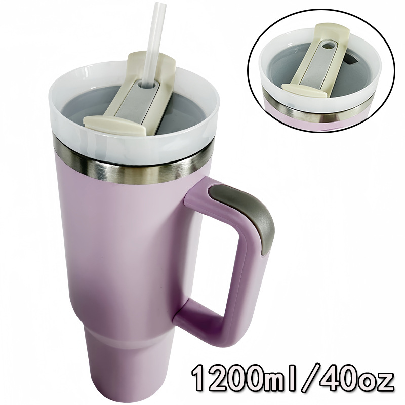 Taza de hielo portátil transfronteriza de segunda generación 304 taza de aislamiento de acero inoxidable 40oz taza de agua de paja de gran capacidad al aire libre