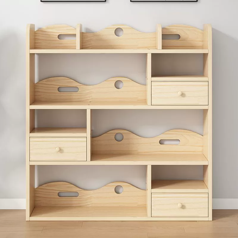 Книжная полка из массива дерева на полу стойка для спальни комбинированный ящик для гостиной