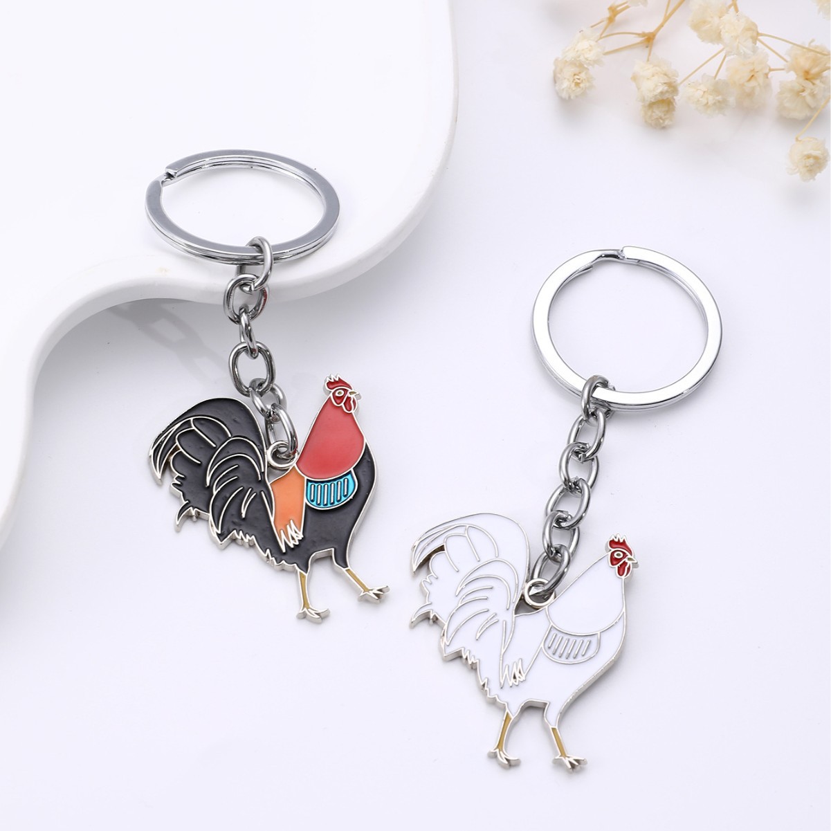 Nuevo etiquetado mascota avicola colgante llavero Duck Pato colgante mochila accesorios del zodiaco