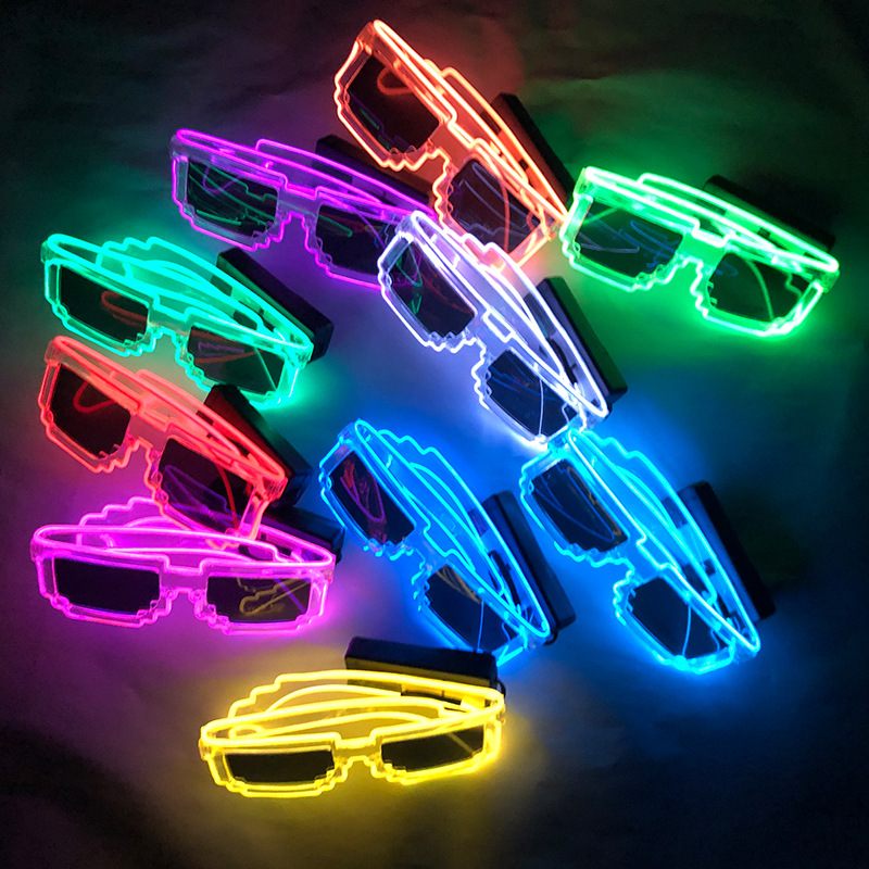 Gafas LED con Mosaico de Celebridades de Internet Transfronterizas, con un Toque Tecnológico, Gafas Luminosas Intermitentes, Accesorios Fluorescentes para Entretenimiento en Bares