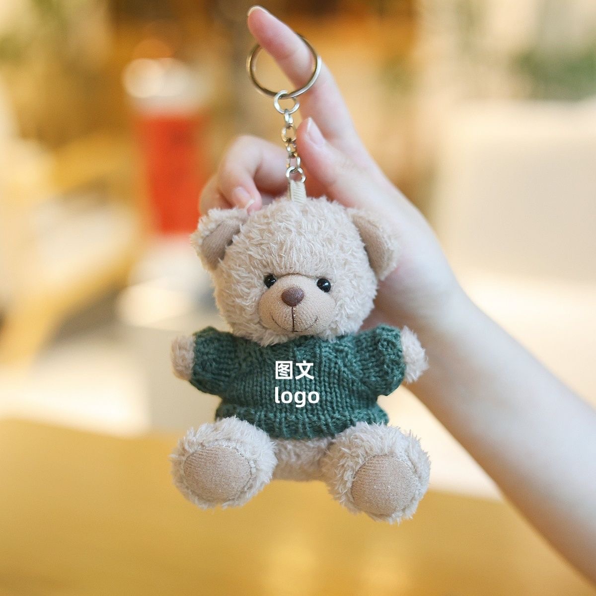 Vestido Teddy Bear colgante 12 cm emblema de patrón de muñeca de oso muñeca de regalo de actividad se puede imprimir LOGO