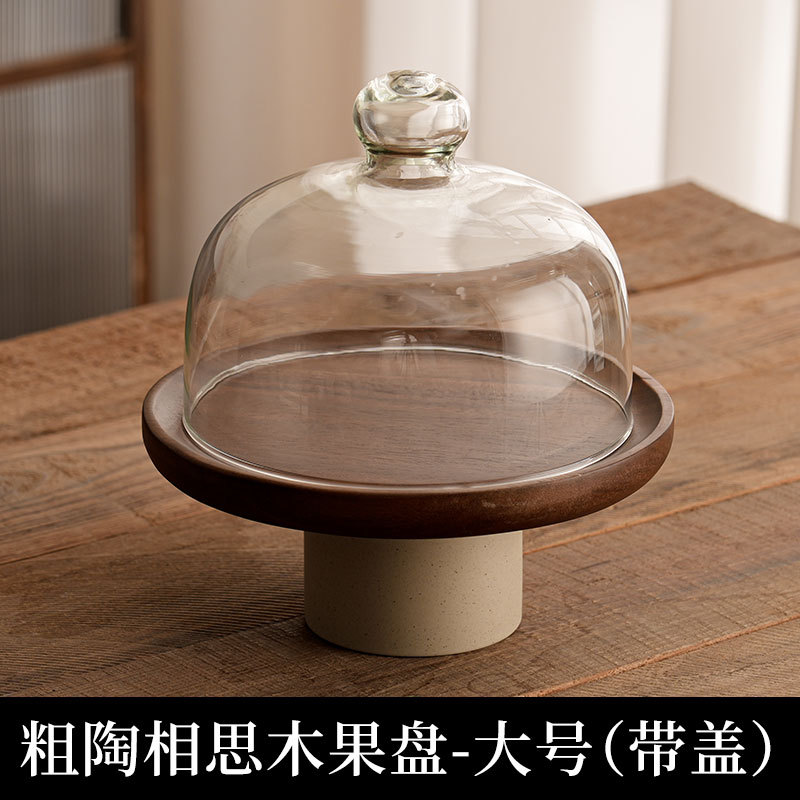 Bandeja de pastel de madera de amor, sala de estar, plato de repostería para el hogar, plato de frutas de arcilla alta, pastelería y dulces al por mayor, envío transfronterizo