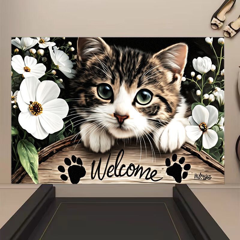 Cartoon floor mat for entrance door, high-quality diatomite floor mat, customizable and can be freely cut, suitable for bathroom entrance Cartoon floor mat for entrance door, high-quality diatomite floor mat, customizable and can be freely cut, suitable for bathroom entrance