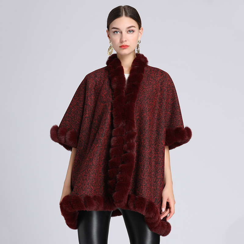 Ekstrafliisist eriti paks karusnahast kraega keeb lahtine suur kootud kardiganmantel naine_voghion.com