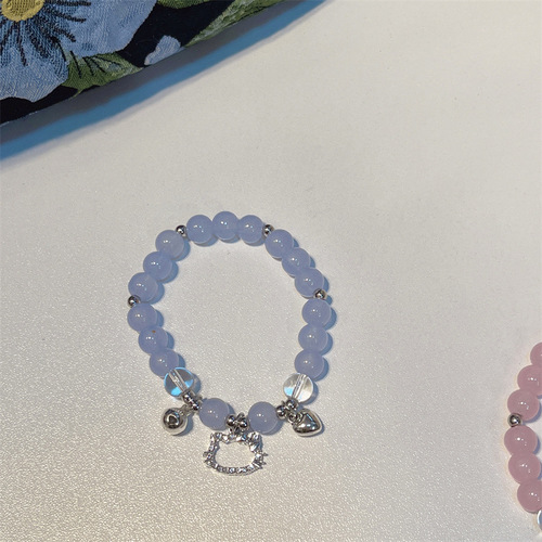 Korean style new cat's eye stone bracelet ins style simple rhinestone cat bracelet sweet and cute versatile bracelet bracelet