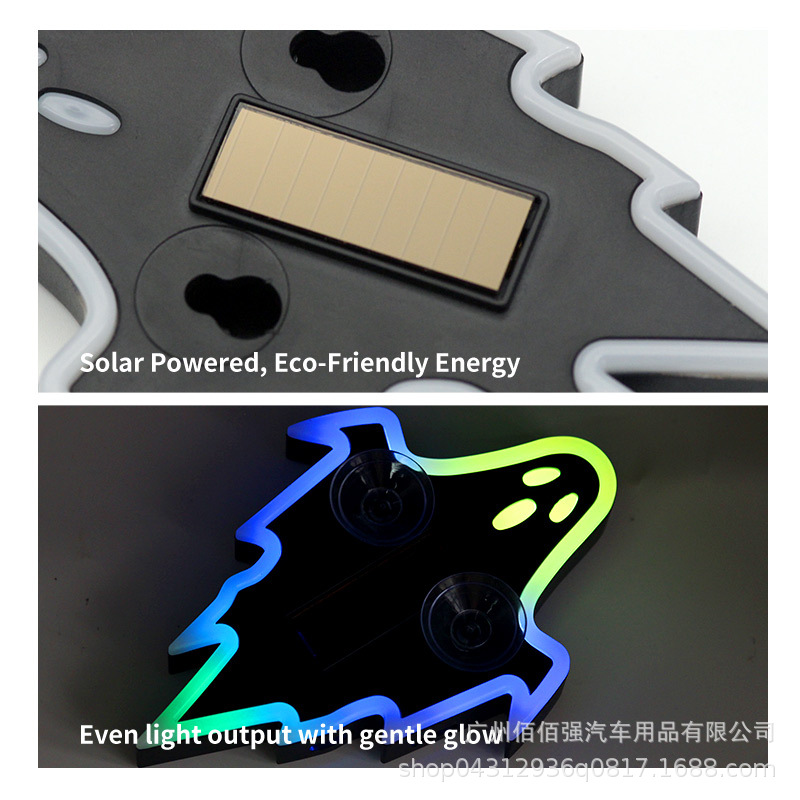 Cross-border solar-powered devil light car-mounted ghost LED ambient light dynamic car window decoration expression warning light