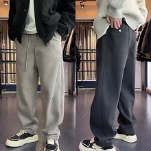 男士春季新款休闲裤时尚百搭卫裤运动裤宽松直筒显瘦裤子