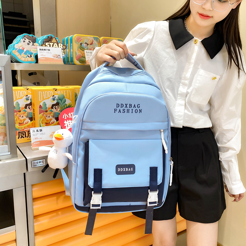 Mochila mujer estudiante de escuela secundaria ligero simple gran capacidad mochila estudiante de escuela secundaria estudiante universitario mochila japonesa ins chica