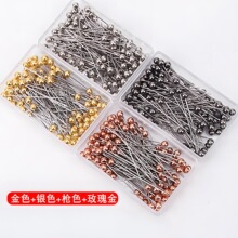 厂家批发不锈钢材质金属色珠光针定位针大头针手工DIY配件38mm