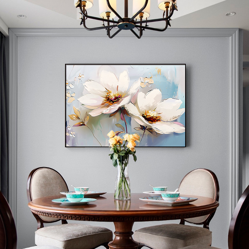 Pintura al óleo minimalista moderna estilo flor trigo sala de estar entrada entrada puerta pintura colgante comedor dormitorio pequeña pintura decorativa fresca