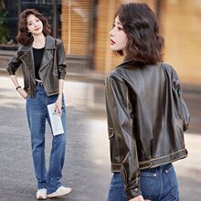 秋季设计感复古机车皮夹克港风短款皮衣外套一线精品轻奢