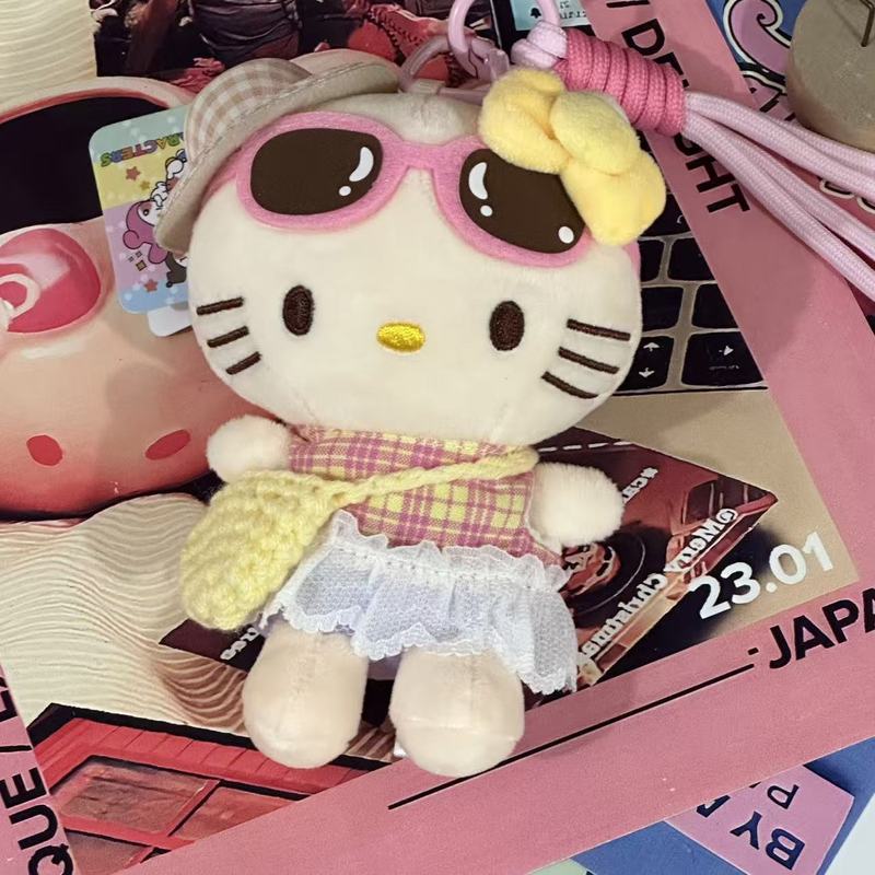 粉墨kitty小香风裙摆玩偶背包挂件ins风高级感精致挂饰爱心扣钥匙|undefined